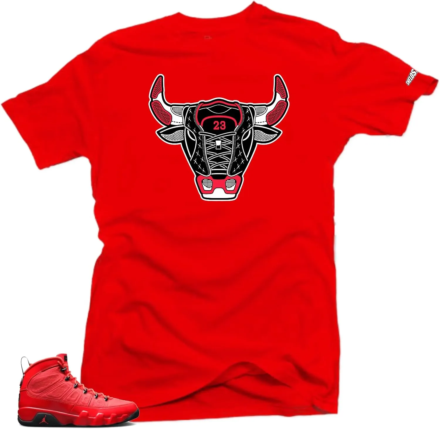 SNELOS Shirt to Match Jordan 9 Chile Red Match Sneaker Tee