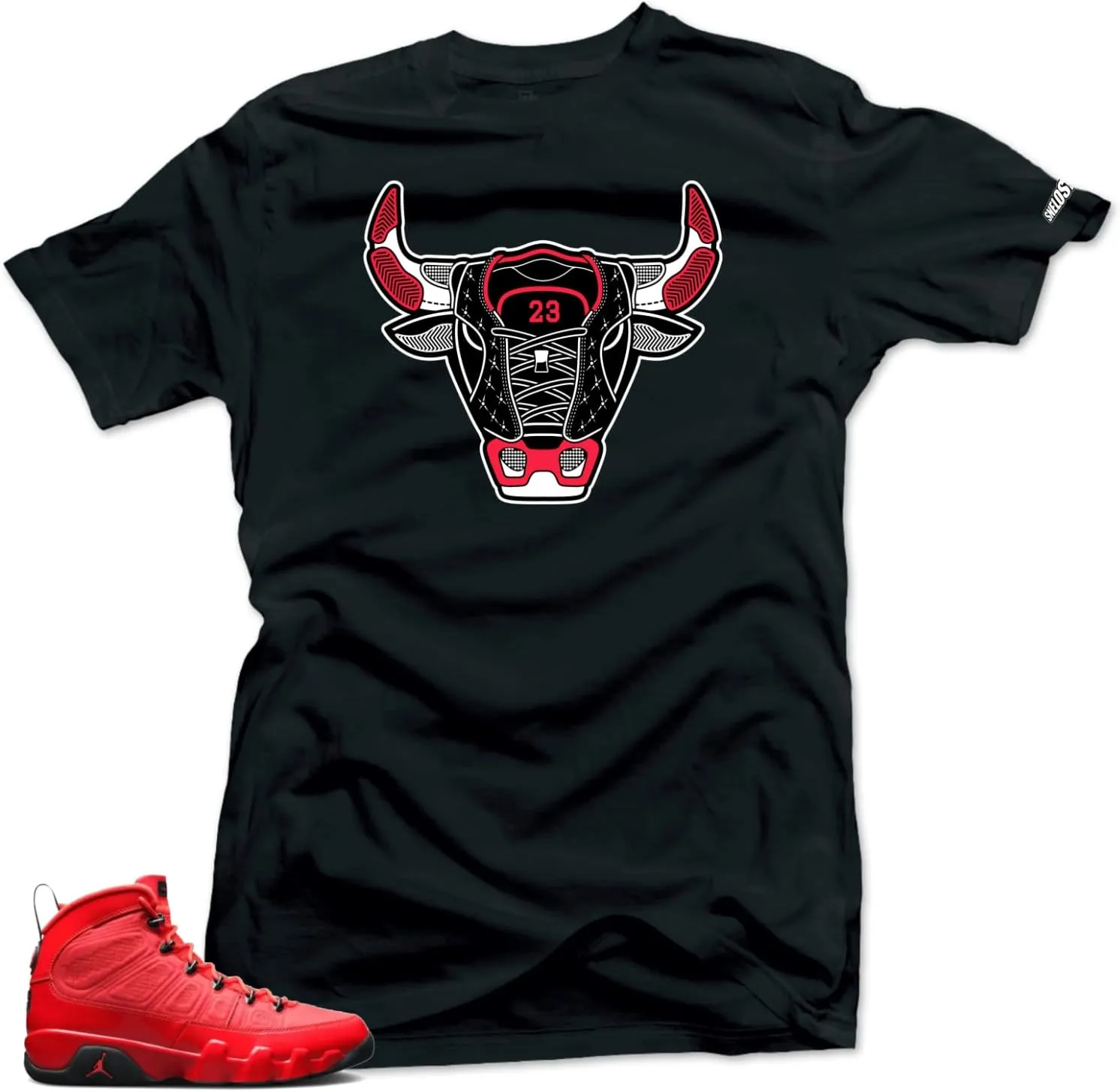SNELOS Shirt to Match Jordan 9 Chile Red Match Sneaker Tee