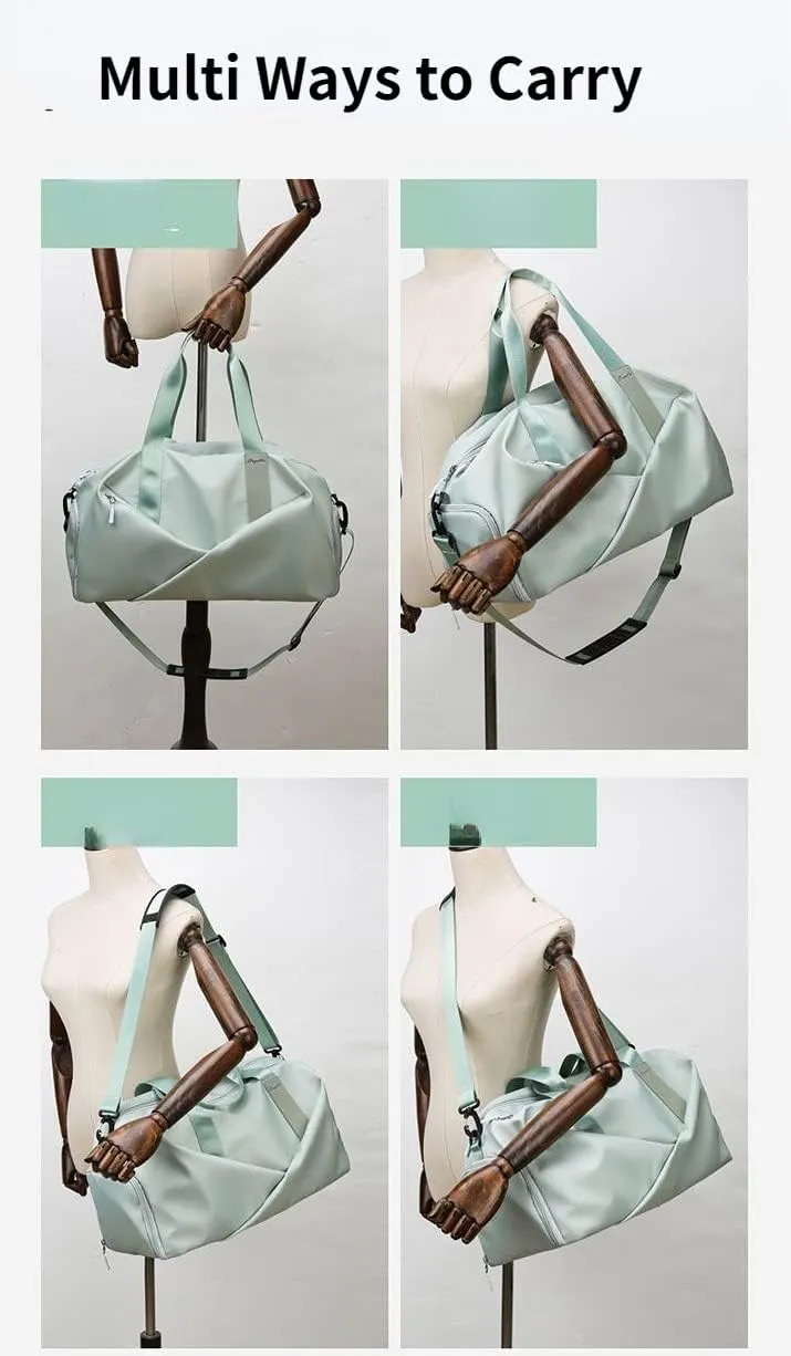 Sport Gym Dance Swim Duffle Bag for Women Girls Weekender Overnight Duffel Bag with Shoe Compartment Wet Pocket (APink)