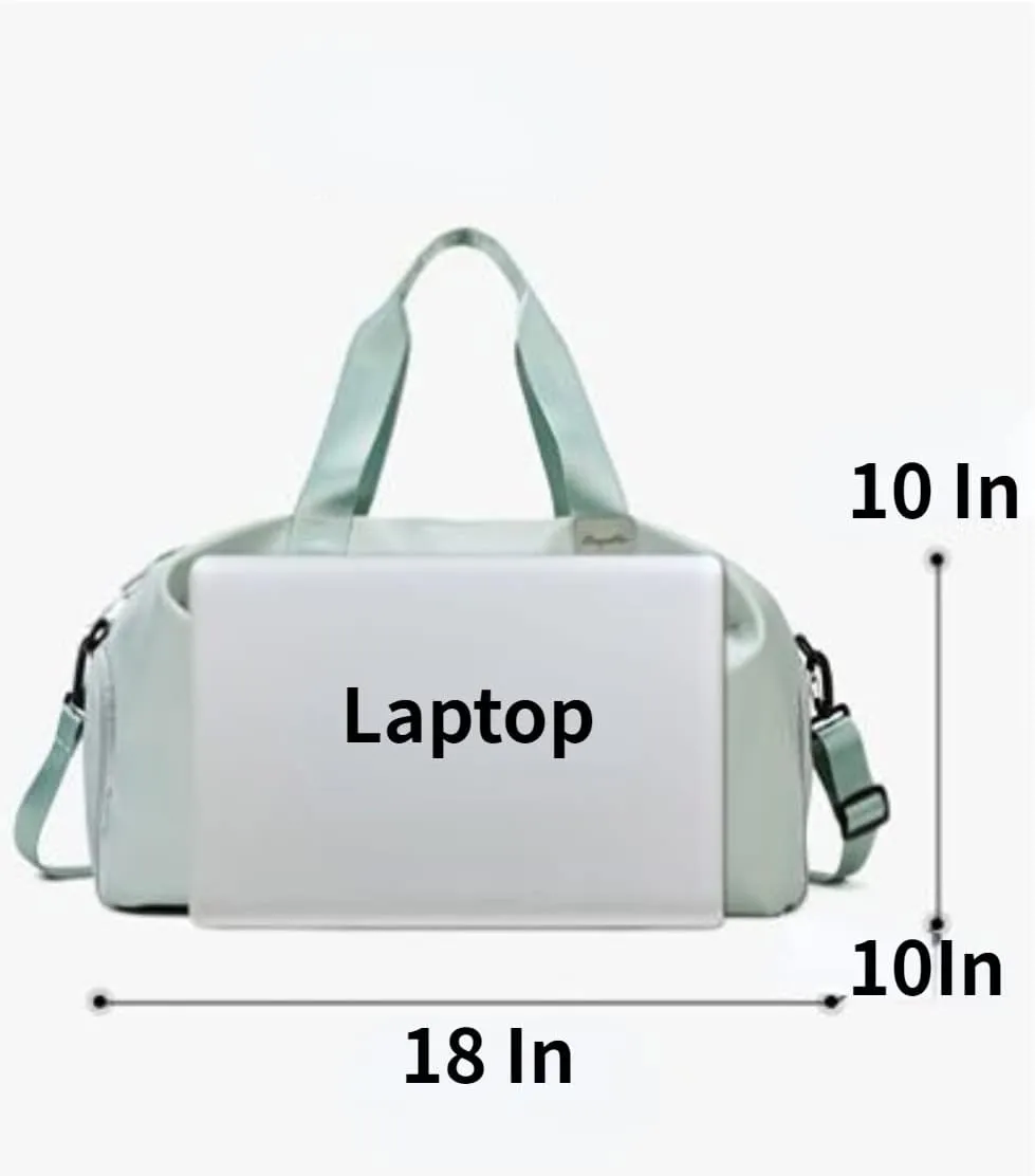 Sport Gym Dance Swim Duffle Bag for Women Girls Weekender Overnight Duffel Bag with Shoe Compartment Wet Pocket (Blue)