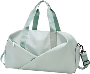 Sport Gym Dance Swim Duffle Bag for Women Girls Weekender Overnight Duffel Bag with Shoe Compartment Wet Pocket (Green2)