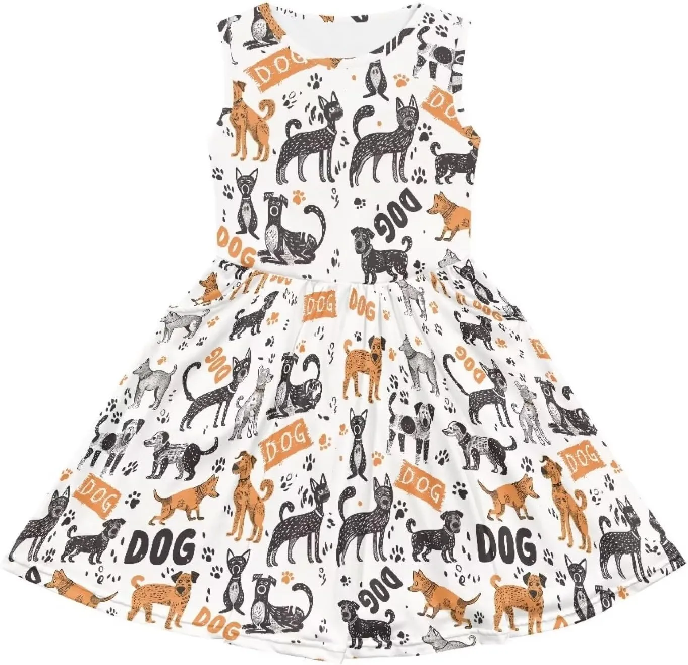 Summer Dresses for Girls 2-14 Girls Dresses Crewneck Sleeveless Sundress Beach Party Midi Dress Kids School
