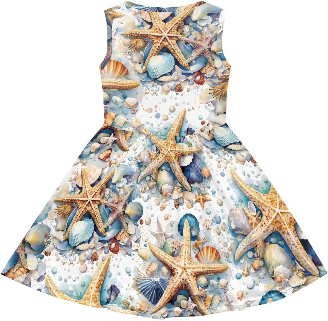 Summer Dresses for Girls 2-14 Girls Dresses Crewneck Sleeveless Sundress Beach Party Midi Dress Kids School