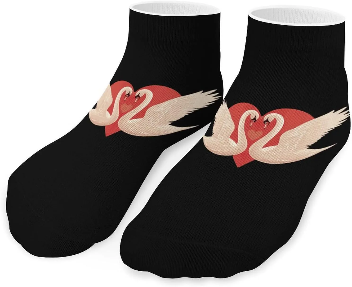 Swans in Love Printed Ankle Socks No Show Sock Low-Cut Athletic Socks for Men Women 1 Pair