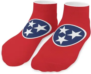 Tennessee State Flag Printed Ankle Socks No Show Sock Low-Cut Athletic Socks for Men Women 1 Pair