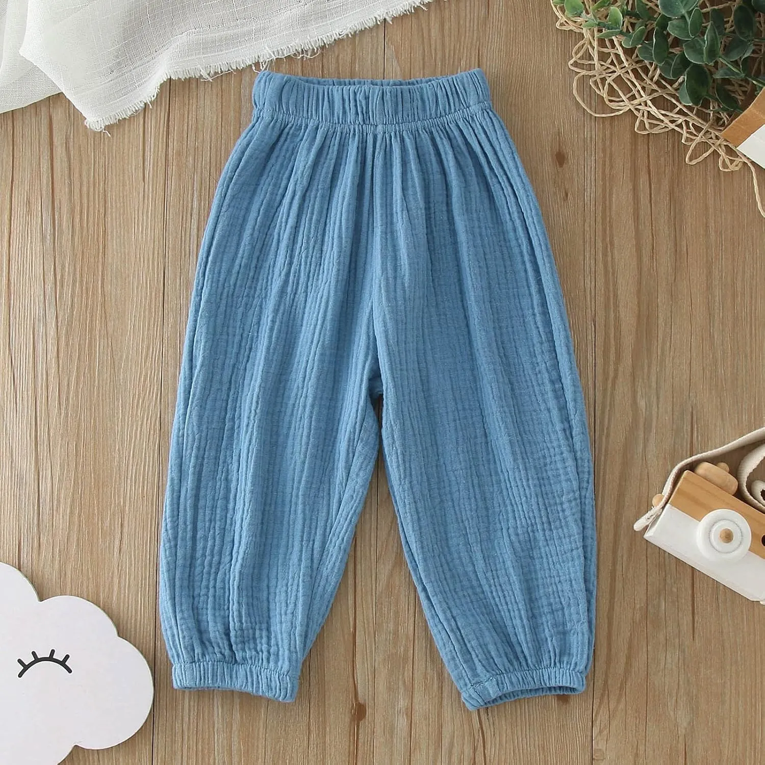 Toddler Girls Cotton Pants Elastic Waist Solid Color Bloomers Trousers Kids Casual Summer Jogging Sweatpants