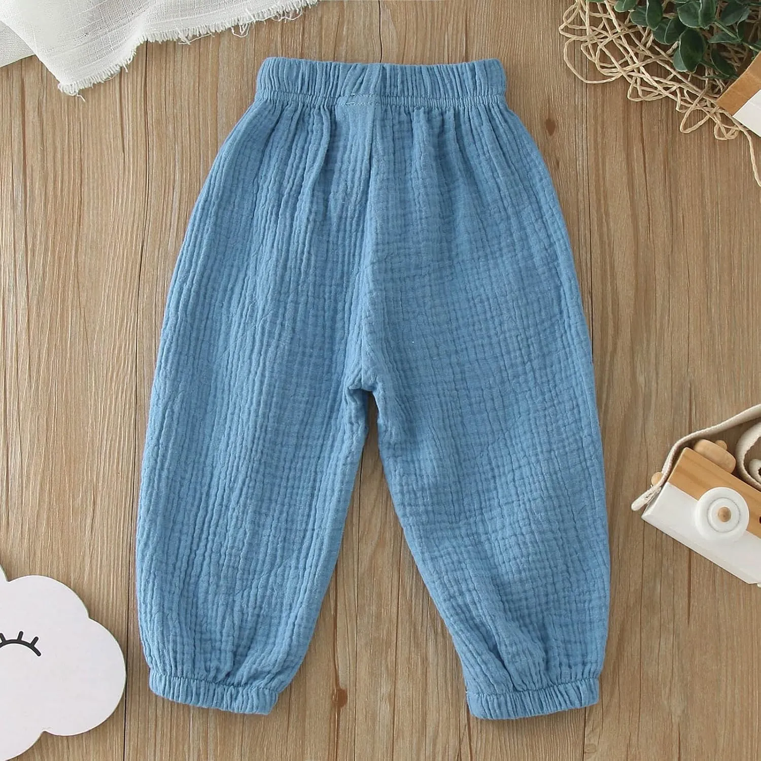 Toddler Girls Cotton Pants Elastic Waist Solid Color Bloomers Trousers Kids Casual Summer Jogging Sweatpants