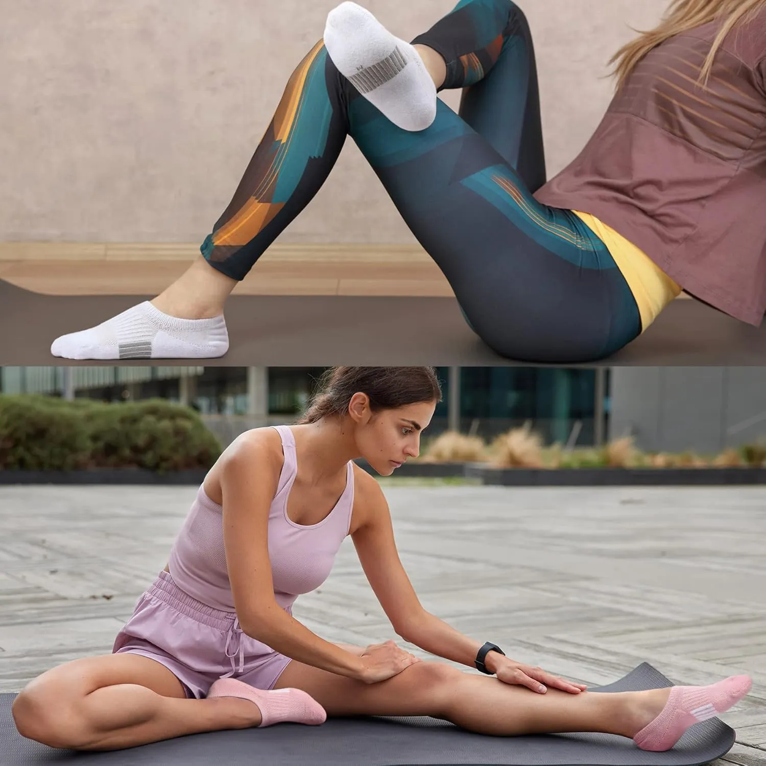 Toes Home No Show Socks Womens Cushioned Low Cut Athletic Hidden Liner for Sneakers Ankle Invisible Running Socks 4/6 Pairs