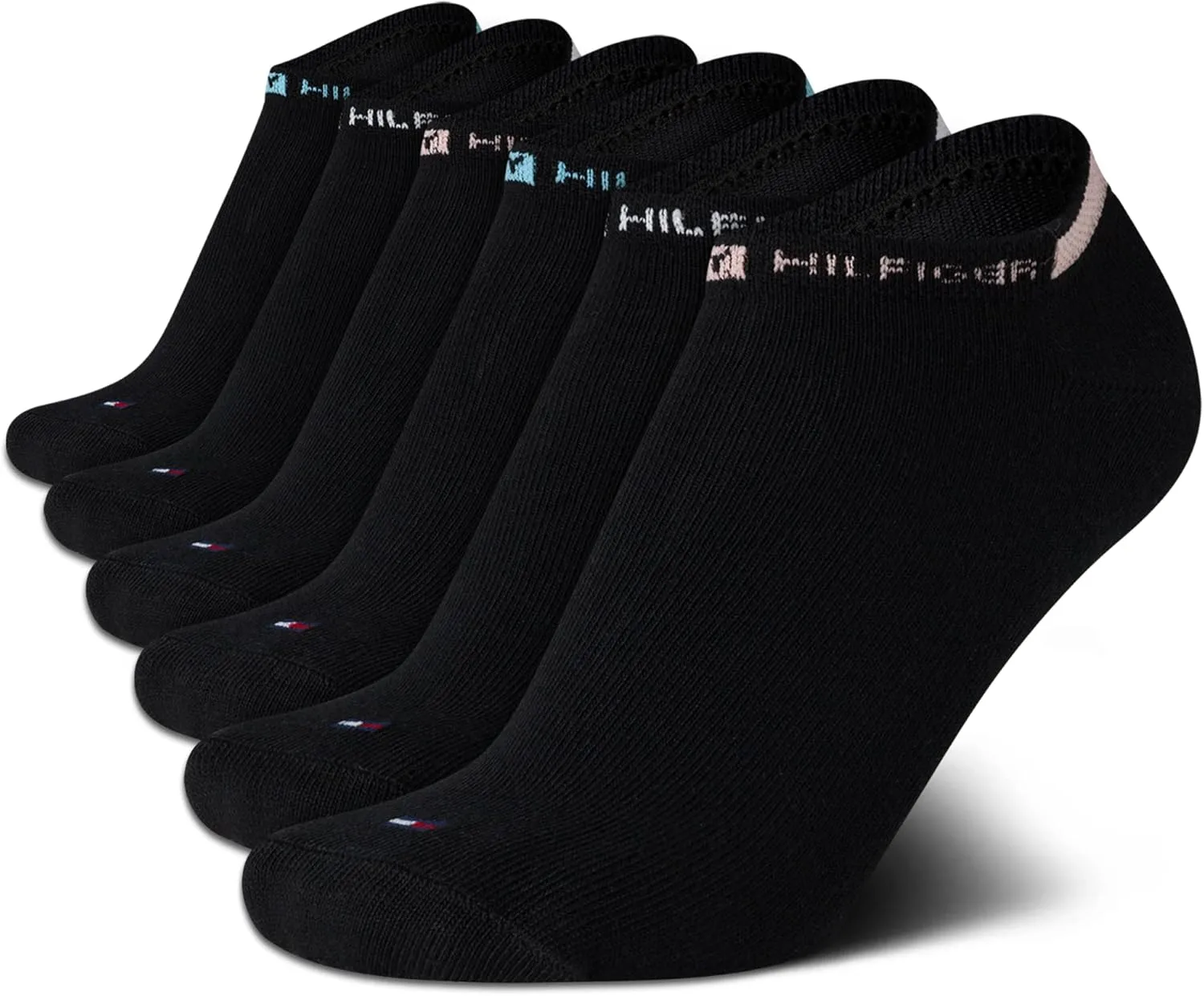 Tommy Hilfiger Womens No Show Socks - 6 Pack Soft Cotton Blend Low Cut Liner Socks for Sneakers, Loafers, Flats (Size: 4-10)