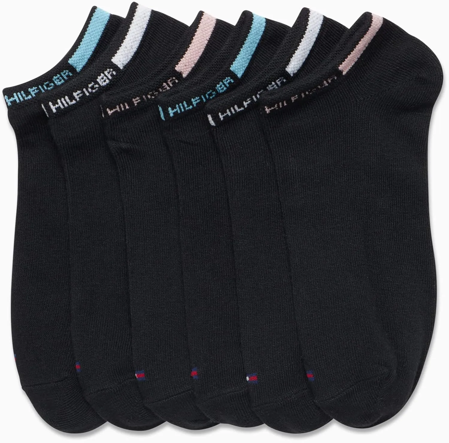 Tommy Hilfiger Womens No Show Socks - 6 Pack Soft Cotton Blend Low Cut Liner Socks for Sneakers, Loafers, Flats (Size: 4-10)