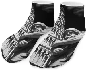 Tower of Pisa Gnome Printed Ankle Socks No Show Sock Low-Cut Athletic Socks for Men Women 1 Pair