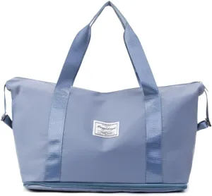 Travel Duffle Bag Gym Bag for Women Weekender Overnight Duffel Bag Tote Bag with Wet Pocket and Shoe Compartment (Blue)