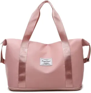 Travel Duffle Bag Gym Bag for Women Weekender Overnight Duffel Bag Tote Bag with Wet Pocket and Shoe Compartment (Pink)