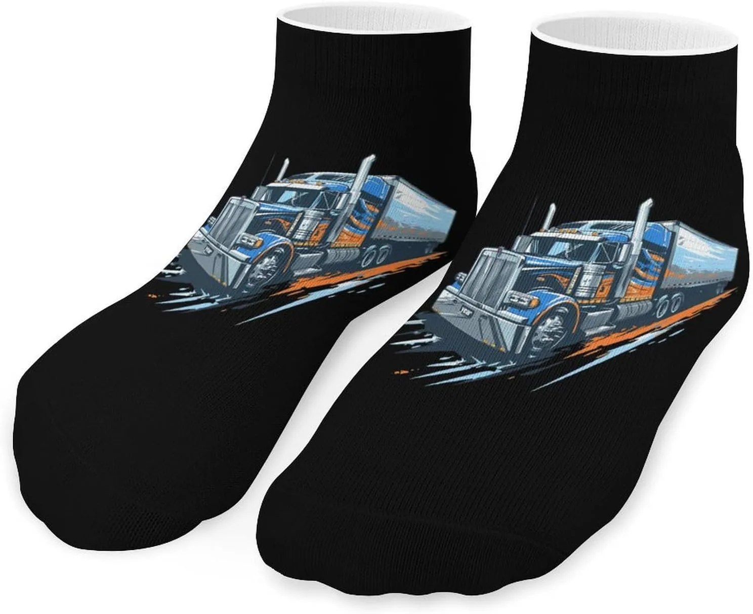 Truck Year Trucker Truck Driver Printed Ankle Socks No Show Sock Low-Cut Athletic Socks for Men Women 1 Pair