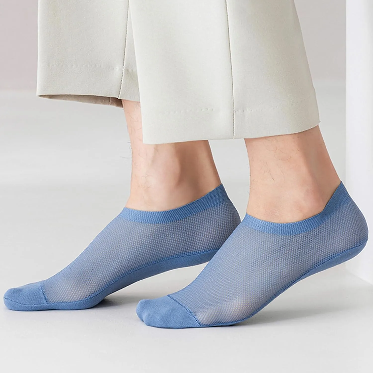 Ultra-Thin No-Show Socks - Non-Slip Ice Silk Liners for Sneakers, Flats & Daily Wear (Men/Women)