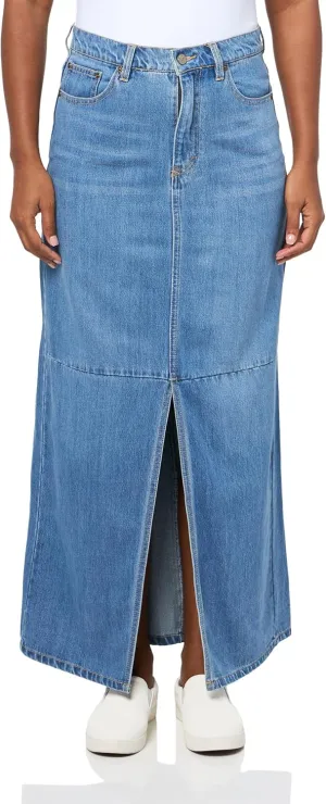 UNIONBAY Women's Long Denim Skirt with Front Slit