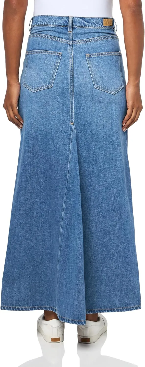 UNIONBAY Women's Long Denim Skirt with Front Slit