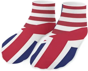 U.S.Britain Flag Printed Ankle Socks No Show Sock Low-Cut Athletic Socks for Men Women 1 Pair
