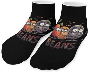 Vintage 80's Cool Beans Printed Ankle Socks No Show Sock Low-Cut Athletic Socks for Men Women 1 Pair