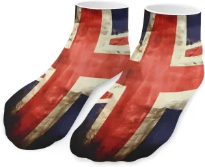 Vintage England Flag Printed Ankle Socks No Show Sock Low-Cut Athletic Socks for Men Women 1 Pair