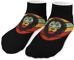 Vintage Sunset Lion Printed Ankle Socks No Show Sock Low-Cut Athletic Socks for Men Women 1 Pair