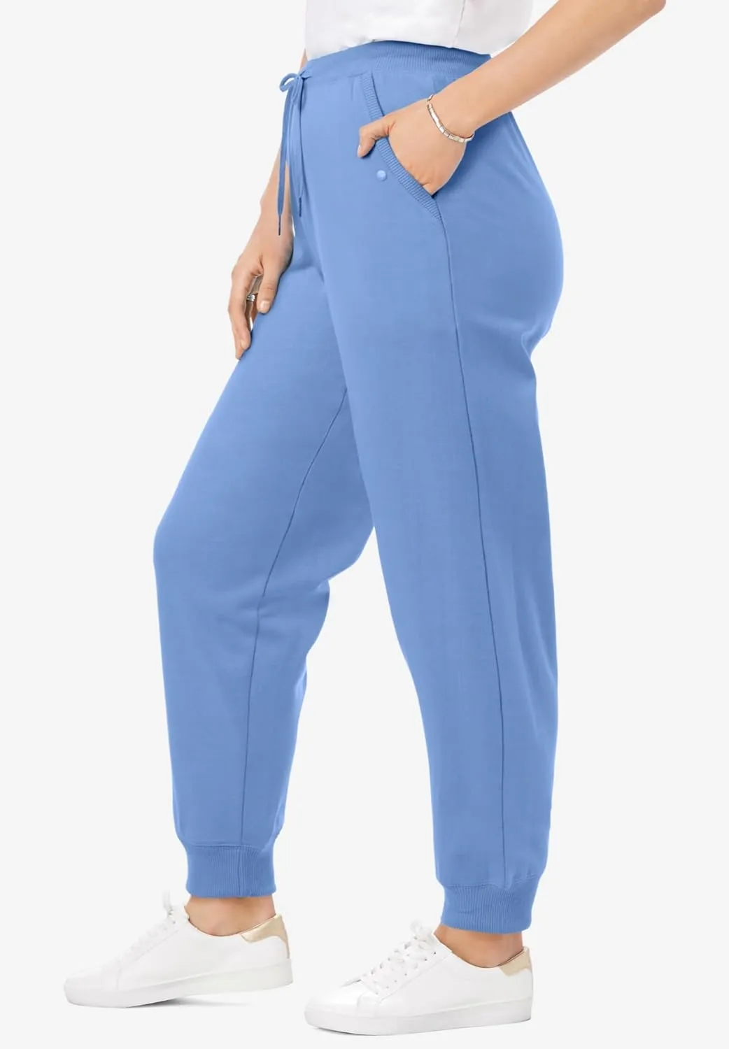 Woman Within Plus Size Better Fleece Jogger Sweatpant