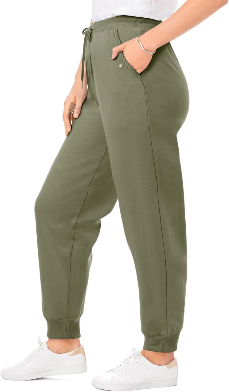 Woman Within Plus Size Better Fleece Jogger Sweatpant