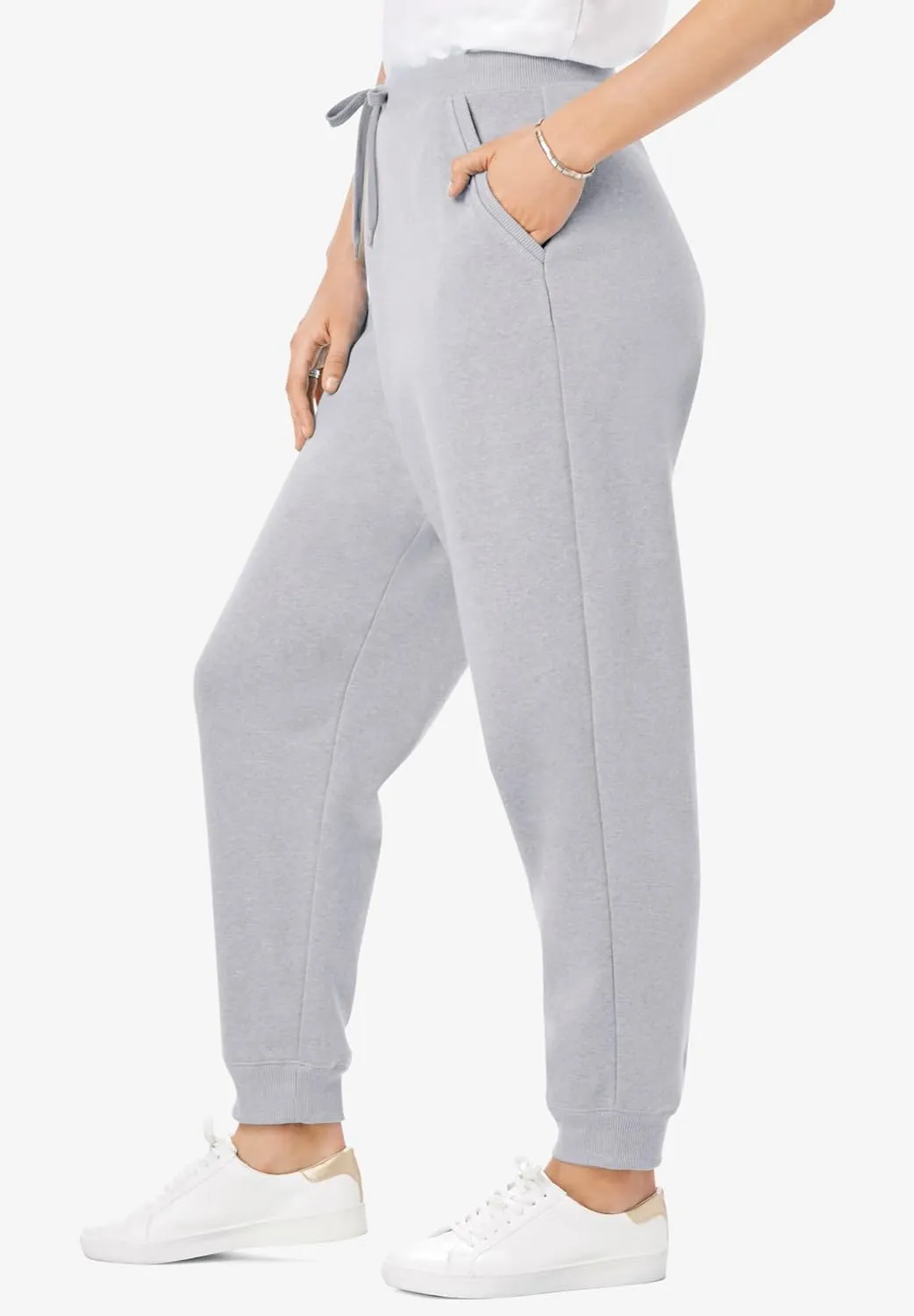 Woman Within Plus Size Tall Better Fleece Jogger Sweatpant