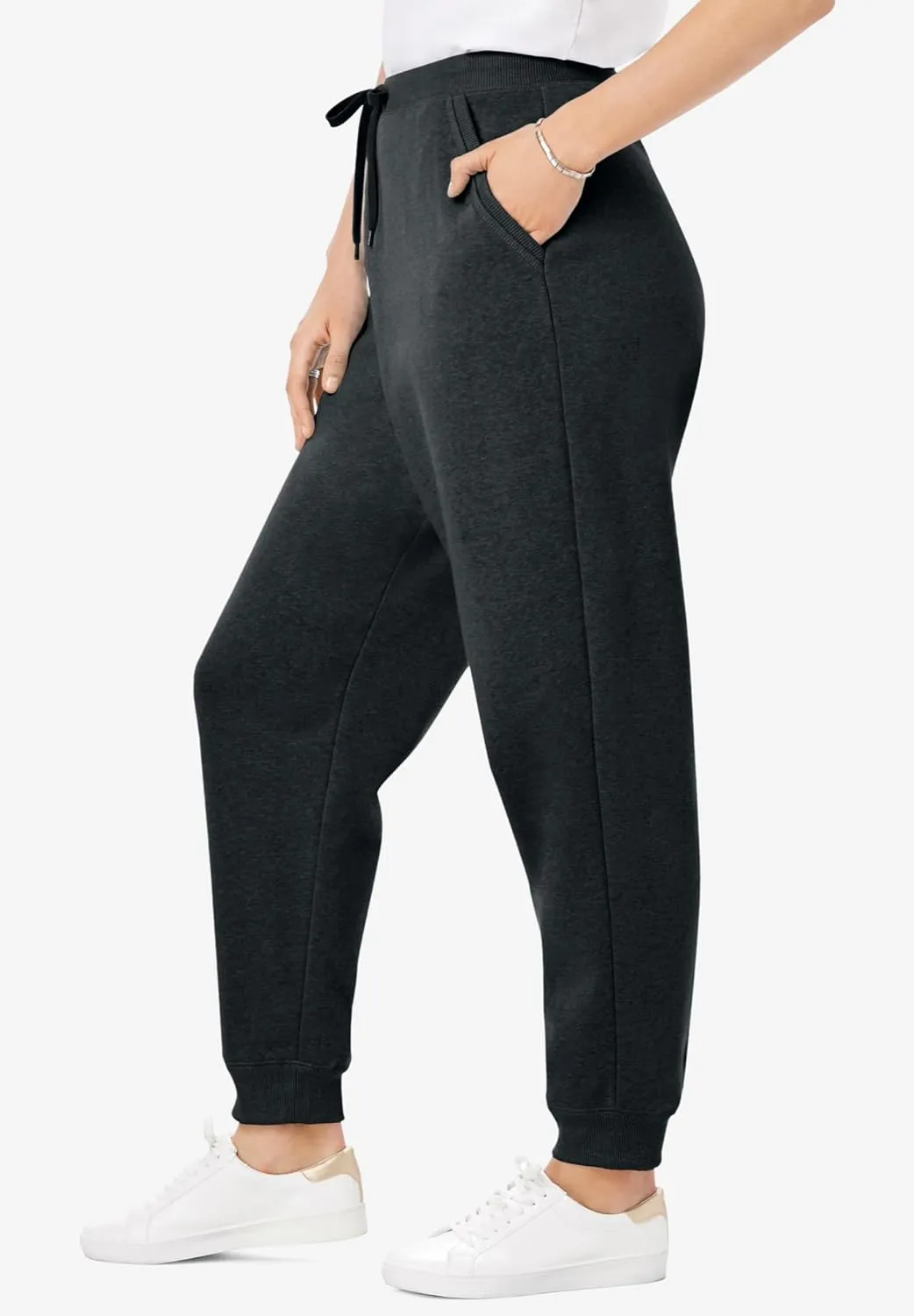 Woman Within Plus Size Tall Better Fleece Jogger Sweatpant