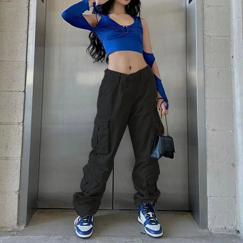 Women High Waisted Pants Y2k Graphic Wide Leg Denim Jeans Straight Casual Loose Baggy Trousers Vintage E-Girl Streetwear