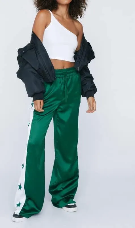 Women Y2K Star Print Sweatpants Low Waist Baggy Pants Straight Wide Leg Loose Jogger Trousers Hip Hop Pant Streetwear