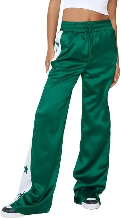 Women Y2K Star Print Sweatpants Low Waist Baggy Pants Straight Wide Leg Loose Jogger Trousers Hip Hop Pant Streetwear