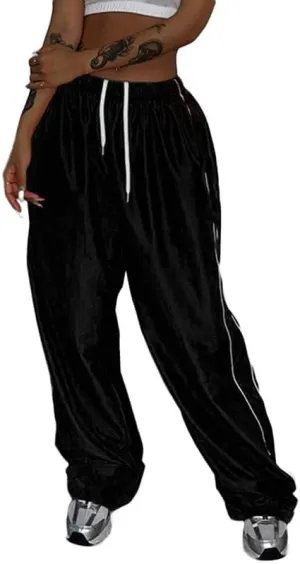 Women Y2K Star Print Sweatpants Low Waist Baggy Pants Straight Wide Leg Loose Jogger Trousers Hip Hop Pant Streetwear