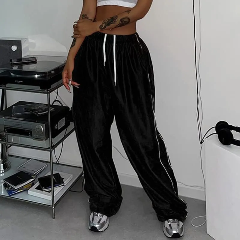 Women Y2K Star Print Sweatpants Low Waist Baggy Pants Straight Wide Leg Loose Jogger Trousers Hip Hop Pant Streetwear