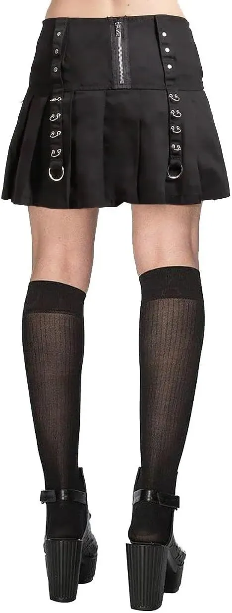 Women's Black Cotton Punk Mini Black Pleated Skirt US Sizes Schoolgirl Skirt Grunge Skirts Emo Alt Skirt Mall Goth Skirt