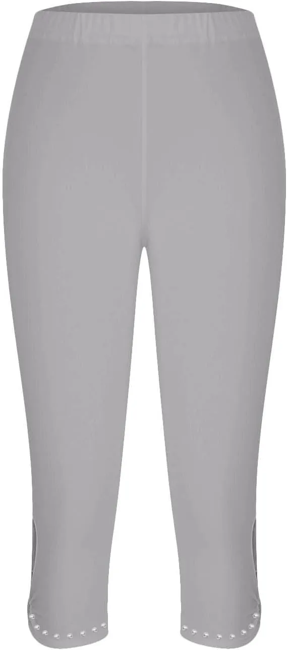 Women's Capri Leggings with Rhinestone 2025 Summer High Waist Cropped Yoga Pants Cutout Keyhole Stretchy Capri Tights