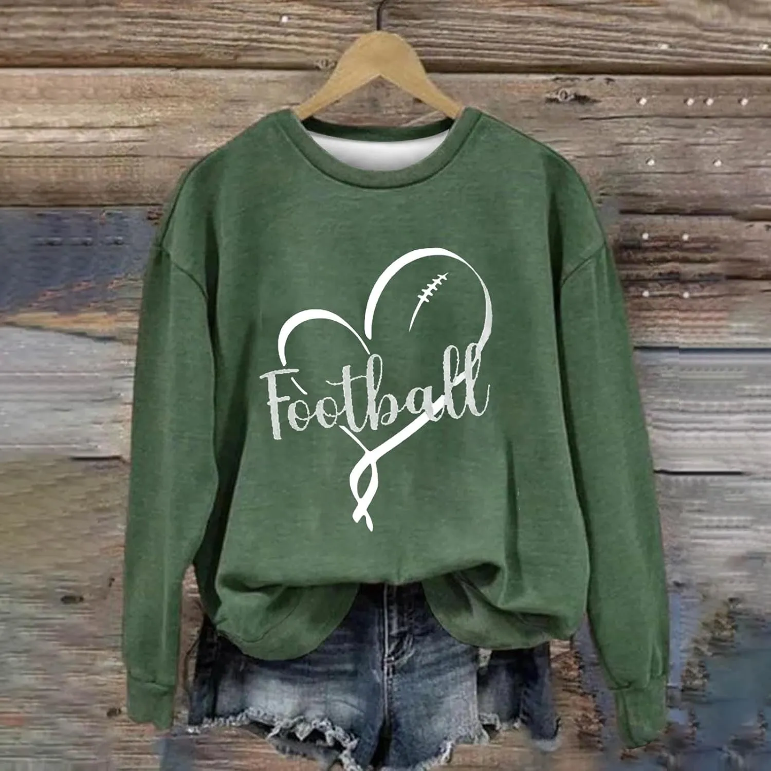 Womens Football Sweatshirt Game Day Pullover Touchdown Season Football Hoodie Trendy Casual Loose Letter Graphic Tops