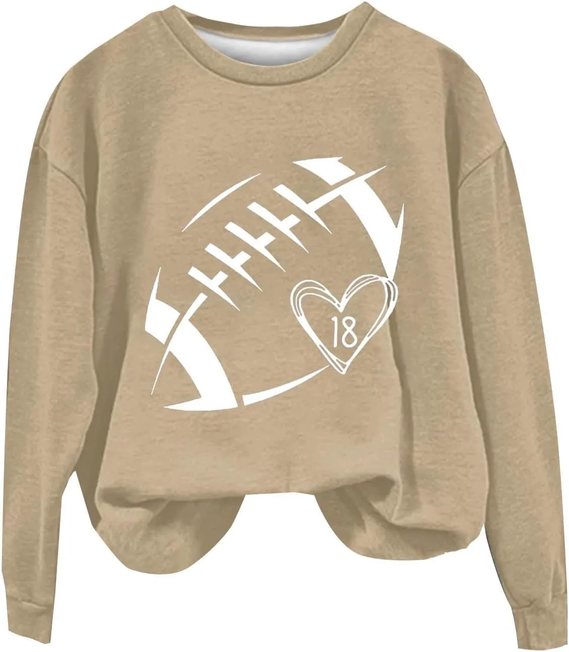 Womens Football Sweatshirt Game Day Pullover Touchdown Season Football Hoodie Trendy Casual Loose Letter Graphic Tops