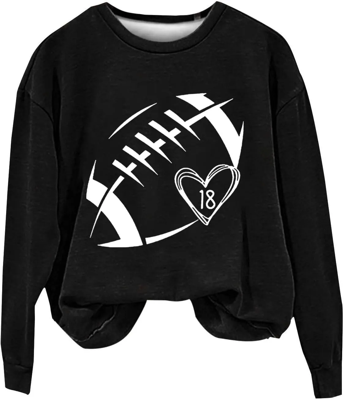 Womens Football Sweatshirt Game Day Pullover Touchdown Season Football Hoodie Trendy Casual Loose Letter Graphic Tops
