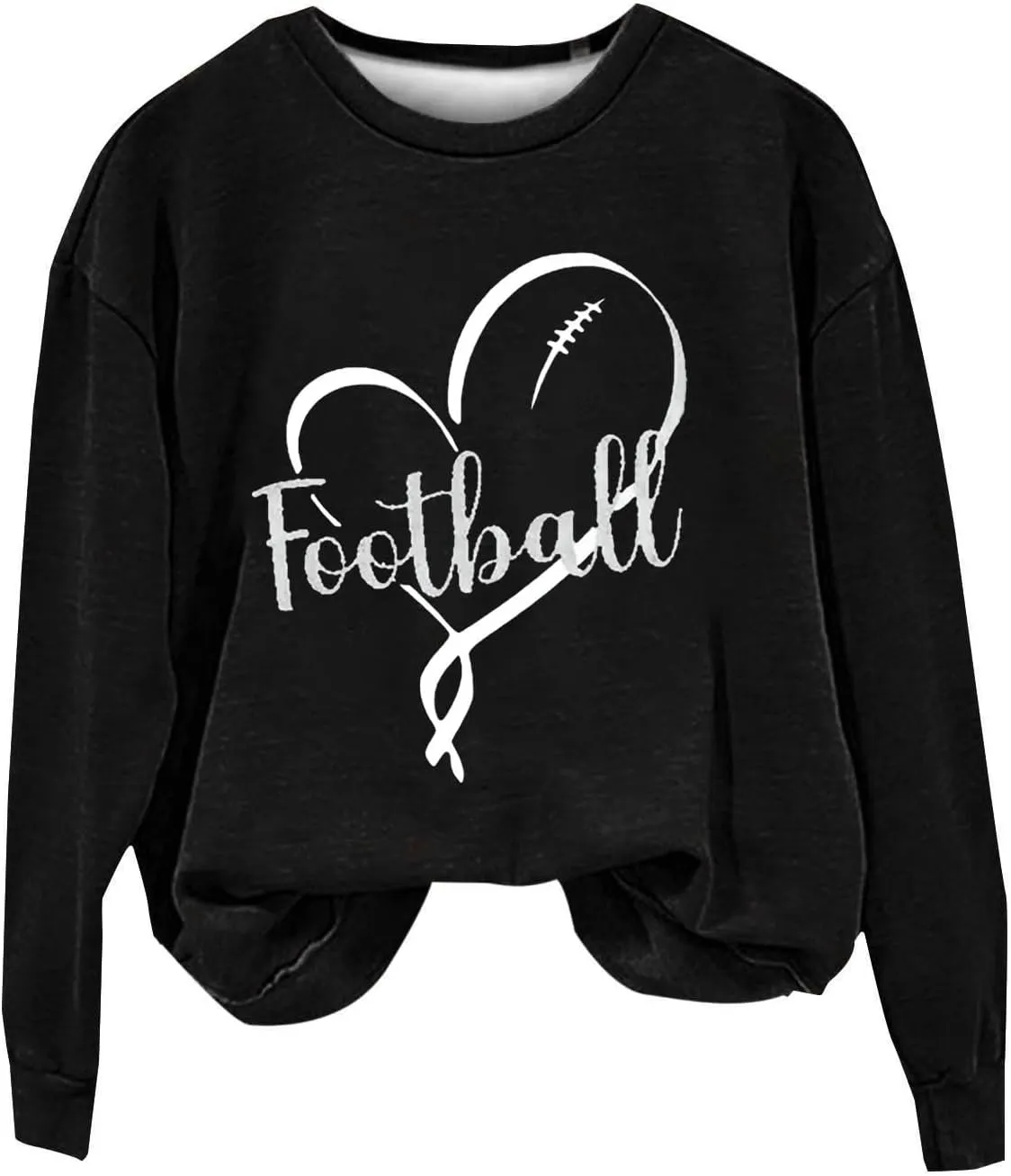 Womens Football Sweatshirt Game Day Pullover Touchdown Season Football Hoodie Trendy Casual Loose Letter Graphic Tops