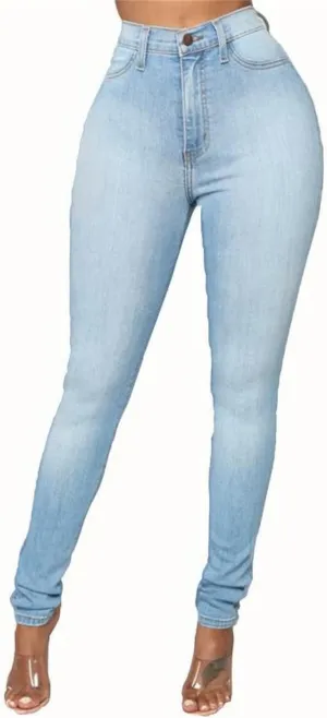 Women's Hip Lifting Stretch Jeans High Waist Skinny Jeans Classic Slim Pencil Pants