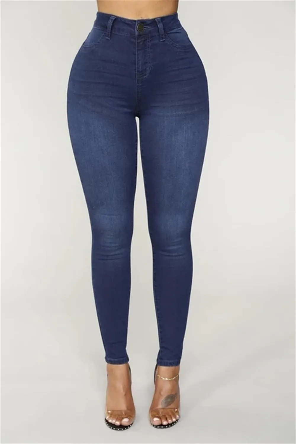 Women's Hip Lifting Stretch Jeans High Waist Skinny Jeans Classic Slim Pencil Pants