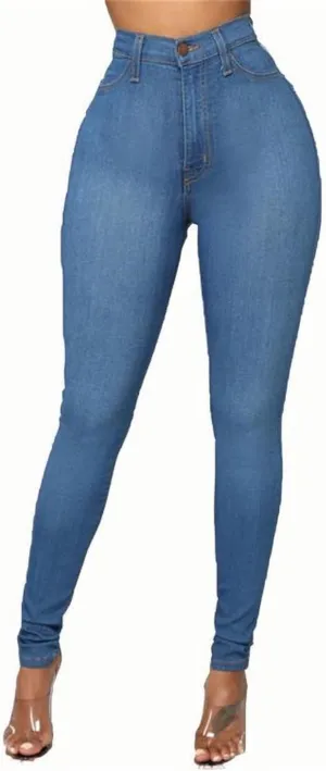 Women's Hip Lifting Stretch Jeans High Waist Skinny Jeans Classic Slim Pencil Pants