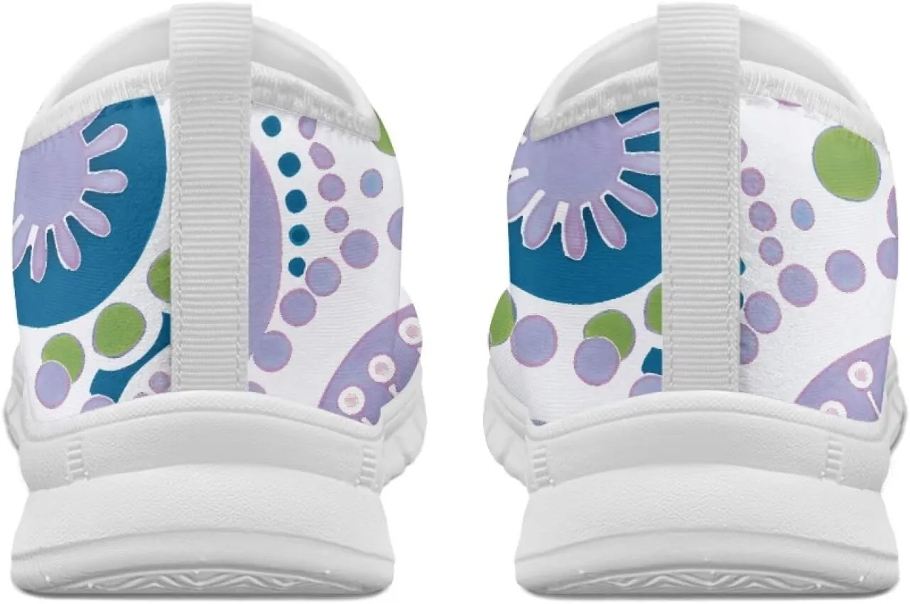 Women's Hummingbird Flower Wide Flats Loafer Leisure Shoes Slip On Lowtop Work Walking Sneaker