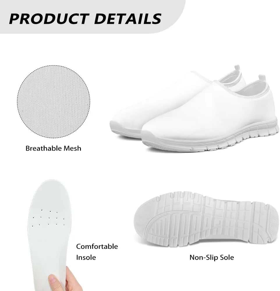 Women's Hummingbird Flower Wide Flats Loafer Leisure Shoes Slip On Lowtop Work Walking Sneaker