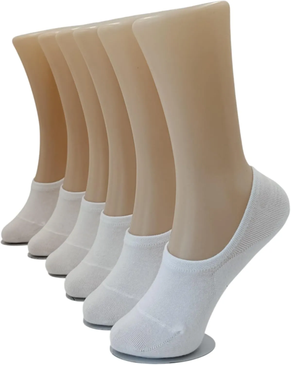 Womens No Show Socks  6-Pack Invisible, Non-Slip, Cotton Liner Socks for Sneakers, Loafers & Everyday Wear