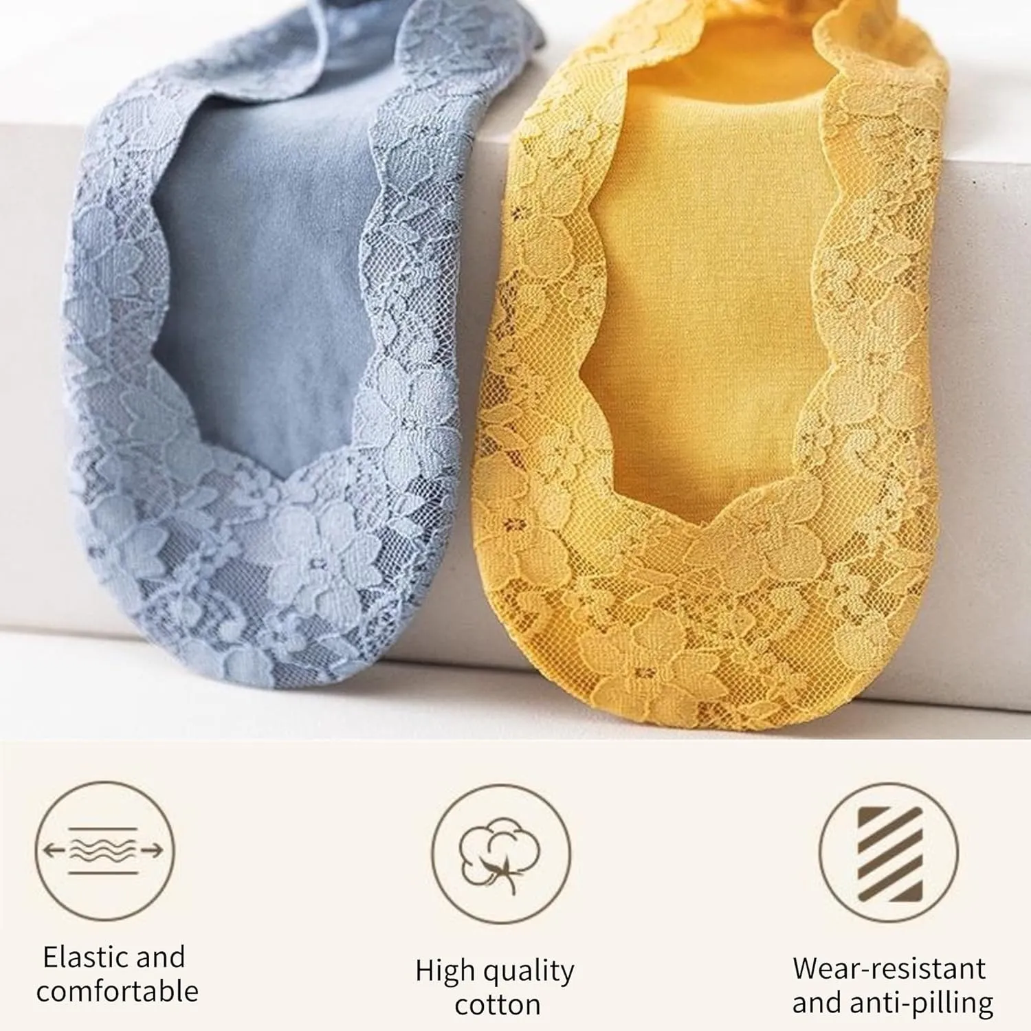 Women's No Show Socks - Comfortable Low Cut, Lace Breathable Invisible And Sexy Cute Socks