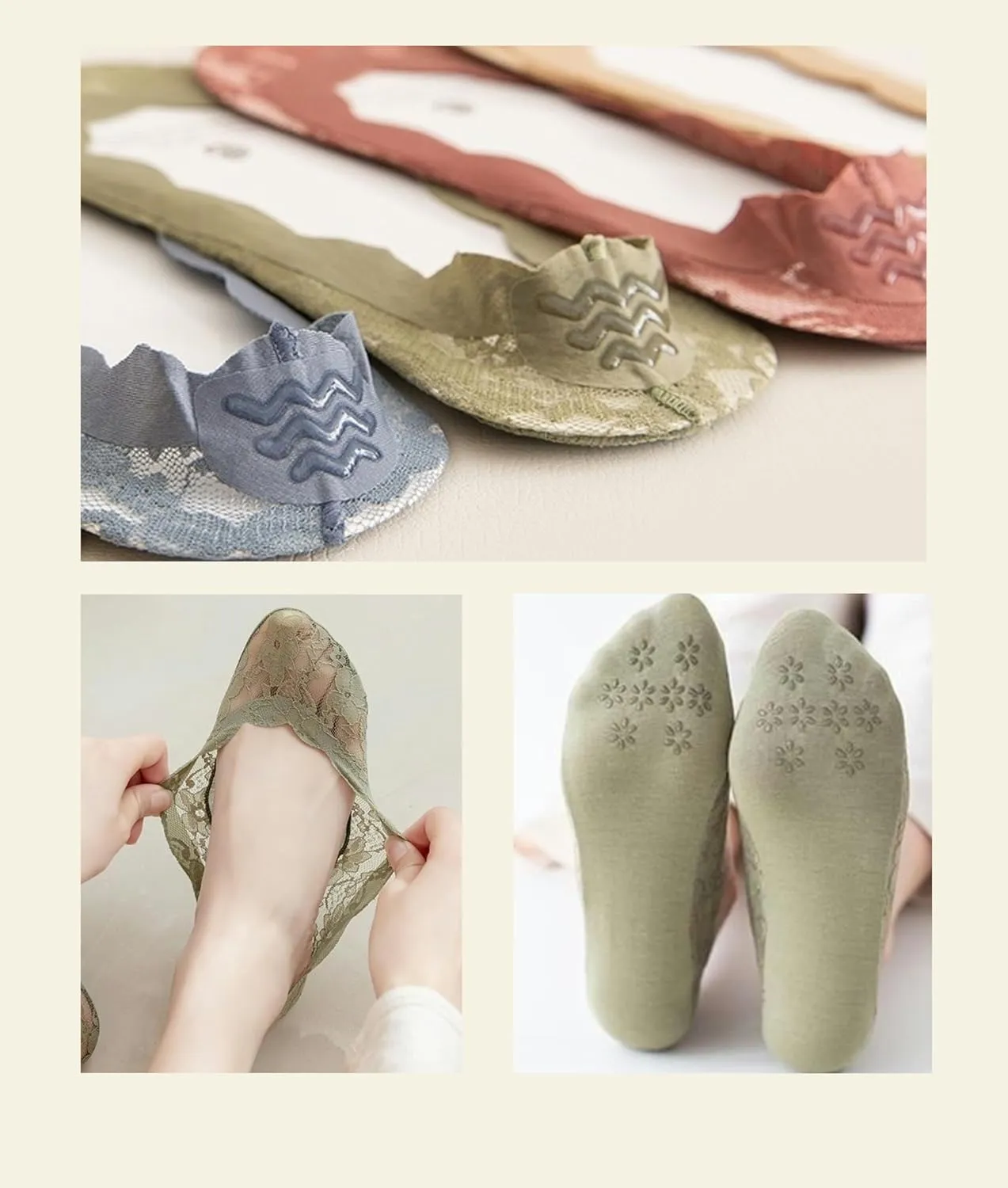 Women's No Show Socks - Comfortable Low Cut, Lace Breathable Invisible And Sexy Cute Socks