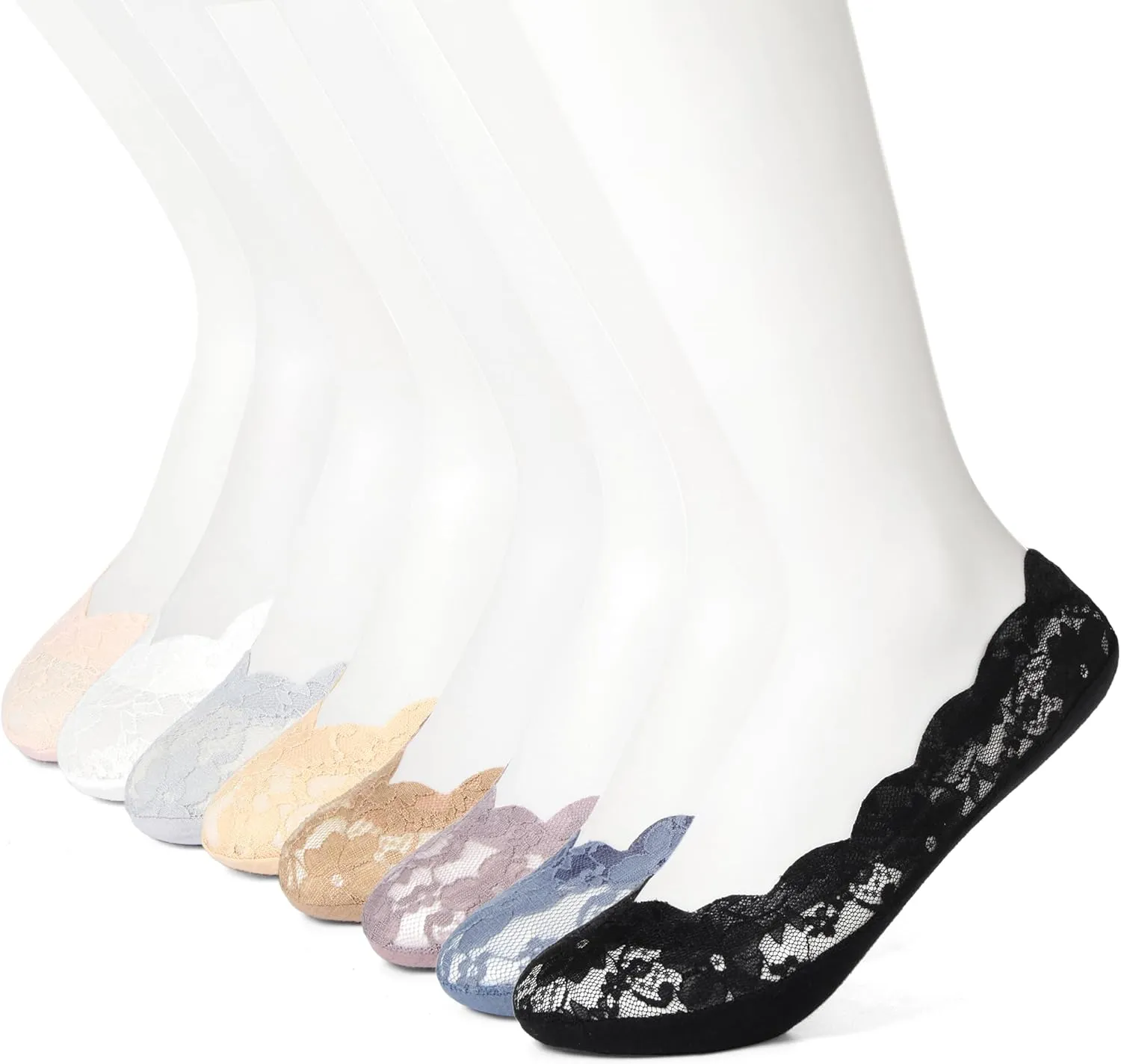 Women's No Show Socks - Comfortable Low Cut, Lace Breathable Invisible And Sexy Cute Socks
