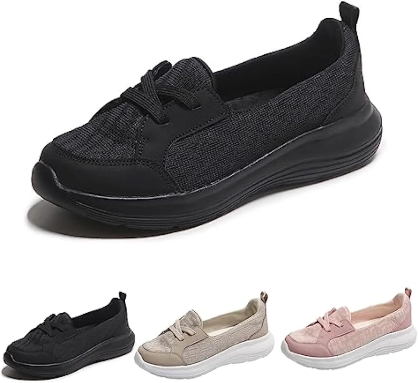 Women's Orthopedic Slip-On Sneakers with Arch Support，Slip-On Loafers with Arch Support, Breathable Design, and Non-Slip Sole Walking